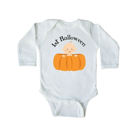 

Inktastic 1st Halloween Baby Pumpkin Gift Baby Boy or Baby Girl Long Sleeve Bodysuit