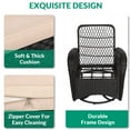 thumbnail image 4 of VIVIJASON 3 Pcs Wicker & Steel Outdoor Bistro Sets with Rocking Chairs and Table, Dark Brown/Beige, 4 of 7