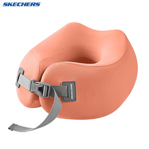 Skechers Memory Foam U-Shaped Travel Neck Pillow, Orange
