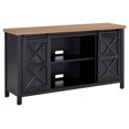 thumbnail image 1 of Henn&Hart 58" Noir Grain/doré Brun/métal Meuble TV, 1 of 11