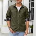 thumbnail image 4 of Mens Flannel Lined Shirt Jacket Long Sleeve Snap Button Western Jacket Cargo Outdoor Cowboy Shirts Jackets with Pockets, 4 of 7