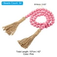 thumbnail image 2 of Uxcell 42in Wood Beads Garland Decor Farmhouse Beads with Tassels for Wall Hanging, Pink, 2 of 5