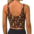thumbnail image 3 of Naloa Woodland Mushroom with Flowers and Berries Sports Bras for Women, High Support Bra with Removable Pads, Comfortable - Large, 3 of 9