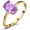B-Yellow Gold-Amethyst, variant on Class Natural Gemstone Garnet Peridot Amethyst Citrine Blue Topaz Birthstone Solitaire Engagement Rings for Women, Anniversary 14K Gold Plated 925 Sterling Silver Promise Rings for Her
