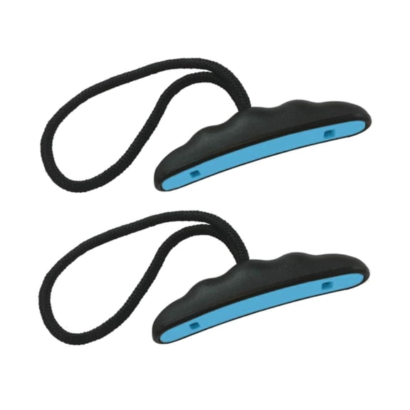 Asas de kayak de 2 piezas con cordón, elegantes, portátiles, resistentes y universales para canoa marina. Azul negro