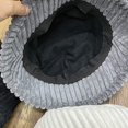 thumbnail image 3 of CoCopeaunts Fluffy Bucket Hat for Men Vertical Stripe Foldable Fisherman Hat Autumn Winter Casual Simple Solid Color Basin Hat, 3 of 8