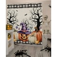 thumbnail image 4 of Shower Curtains for Bathroom-72"x84",Halloween Witch Hat Pumpkin Waterproof Bath Curtain Grommet Shower Curtain Set with Hooks,Bat Tree Buffalo on Burlap Washable Bath Accessories, 4 of 6
