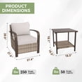 thumbnail image 3 of EAGLE PEAK Coastal Vista 3PCS Outdoor Chair Set with Side Table,Patio Wicker Rattan Conversation Set,w/ Beige Cushion, 3 of 8