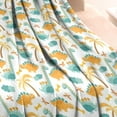 thumbnail image 3 of White Cartoon Dinosaurs Palm Trees Pattern Blanket,Comfortable Soft Flannel Throw Blanket,All Season,Warm Lightweight Blankets for Sofa Bed Couch Living Room Chair,30"x40", 3 of 4