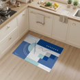 thumbnail image 2 of ODIKA 3'x5' Blue White Geometric Abstract Design Washable Throw Rug Modern Symmetrical Art Piece Stain Resistant, Low Profile, Non-Slip for Entryway, Kitchen, Mudroom, 2 of 7