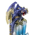 thumbnail image 6 of Purple And Gold Cosmic Dragon On Blue Crystal Stalactite Rock LED Light Statue, 6 of 9