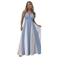 thumbnail image 1 of Vestido de fiesta EEMEII con tirantes finos, retazos, azul y blanco, 1 of 8