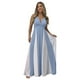 thumbnail image 1 of Vestido de fiesta EEMEII con tirantes finos, retazos, azul y blanco, 1 of 8