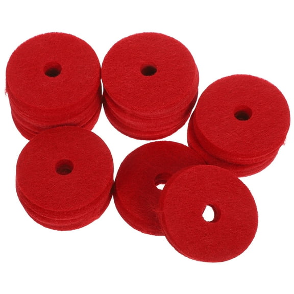 CTIRCHIU 12Pcs Red Cymbal Felt Washers Durable Soft Felt for Drum Cymbal Protection