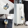 thumbnail image 6 of Surfing in Summer Set of 2pcs PU Leather Round Suitcase Tags with Privacy Cover and Name ID Tag - Ideal for Travel Luggage, Handbags, Backpacks, School Bags, 6 of 6