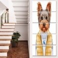 thumbnail image 1 of Terrier in Down Vest and Sweater - Animal Canvas Art Print, 1 of 3