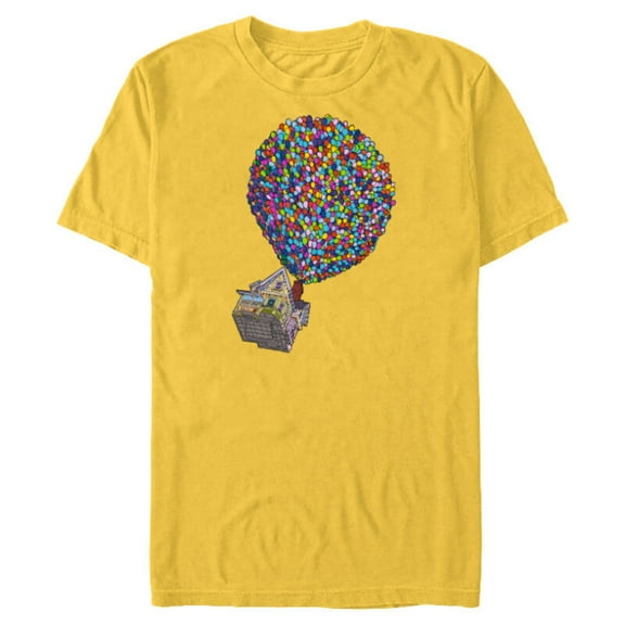 Disney PIXAR Up House Holiday - Short Sleeve Blended T-Shirt for Adults - Customized-Yellow