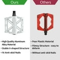 thumbnail image 2 of Universal 9/16" Bike Pedals, Aluminum Alloy Anti-Slip Platform Pedals for Mountain Biking, BMX, City & Road Bikes - Easy Install Replacement Pedal Set for Men & Women - White, 2 of 8