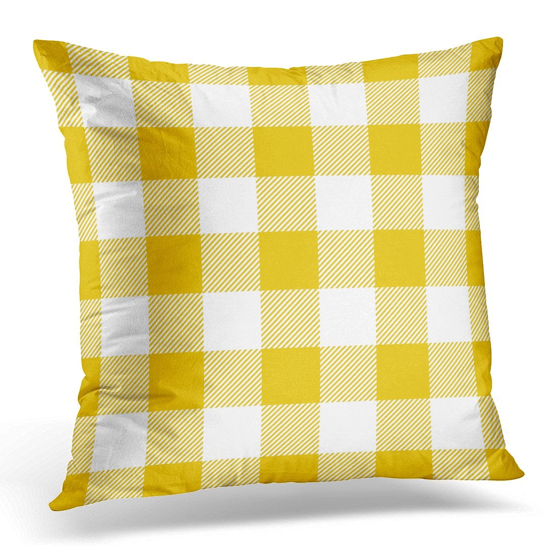 STOAG Cute Chic Yellow Preppy Buffalo Check Modern Throw Pillowcase