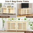 thumbnail image 7 of Double Dog Crate Furniture for 2 Dogs, Large Double Dog Kennel Furniture TV Stand, Heavy Duty Furniture Style Dog Crates End Table, Wood Crates for Dogs Kennel Indoor,Rustic Brown, 7 of 7