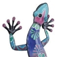 thumbnail image 5 of DecMode Blue Metal Indoor Outdoor Floral Patterned Lizard Wall Decor with Purple and Teal Accents, 5 of 8