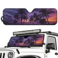 thumbnail image 2 of Uorisanigo Windshield Sunshade, Sun Visor for UV Rays & Heat Protection, Palm Trees Sunset Purple Windshield Sunshade for Wrangler TJ JK JL1997-2024, Accessories for Jeep Wrangler, 2 of 7