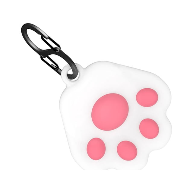 kurtrusly Protective Case Compatible for Airtag/AirTags Silicone Protective Cover Cartoon Cat Paw Drop-proof Waterproof Case Blue