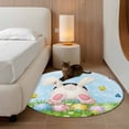 thumbnail image 2 of Round Rug 4Ft Washable Non-Slip, Easter Circle Area Rugs for Living Room Bedroom, Spring Colorful Easter Eggs Bunny Butterfly Blue Indoor Floor Mats Carpet Runner for Home Decor Aesthetic, 2 of 8