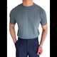 thumbnail image 2 of Camiseta Informal de Punto Acanalado de Corta con Cuello Redondo y Bajo Fino para Hombre, Color Liso Azul XXL, 2 of 10
