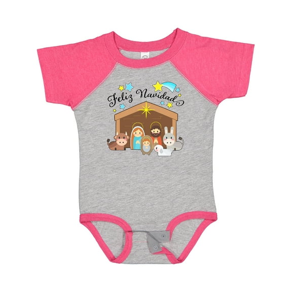 Inktastic Feliz Navidad Cute Nativity Scene Boys or Girls Baby Bodysuit