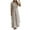 Beige, variant on Women's Cotton Linen 2 Piece Sets Long Sleeve Maxi Shirt Dress Wide Leg Pants Lounge Business Sets Plus Size