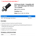 thumbnail image 2 of Oil Pressure Sender - Compatible with 2017 - 2019 Volkswagen Golf Alltrack 1.8L 4-Cylinder 2018, 2 of 2