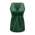 thumbnail image 6 of Green Womens Tops V Neck Tank Tops for Women Front Sleeveless Tops Flowy Peplum Shirts Casual Elegant Top Vacation Shirts for Women, 6 of 6