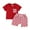 Red, variant on Bagilaanoe 2pcs Toddler Baby Girl Boy Shorts Set Short Sleeve Plaid Print T Shirt Tops + Shorts 6M 12M 18M 24M 3T Kids Casual Summer Clothes