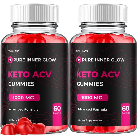 Pure Inner Glow Maximum Strength ACV Gummies Advanced Apple Cider Vinegar Supplement 1000MG Formula 120 Gummies