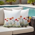 thumbnail image 5 of Rustic Flower Pillow Covers 2 Pack Blossom Plant Botanical Wildflower Nature Pillowcase Waterproof Outdoor Throw Pillow Cover for Patio Garden Square Cushion 26”x26”, 5 of 9
