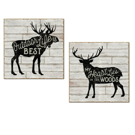 Rustic Forest Elk And Moose Outdoor Life Is Best And My Heart