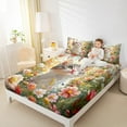 thumbnail image 4 of Feelyou 3D Kawaii Cat Bed Sheets for Kids, Spring Garden Groovy Flower King Sheets, Cute Cat Animal Sheet Set, Microfiber Bedroom Decor, 4-Piece, 4 of 7