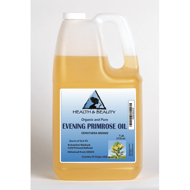 Huile d'Onagre Raffinée Biologique, Support, Pressée à Froid, pure, 7 lb