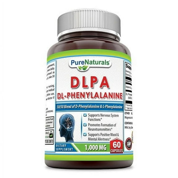 Pure Naturals DLPA 1000Mg Per Serving 60 Capsules | DL-Phenylalanine Supplement | Non-GMO | Gluten Free | Made in USA