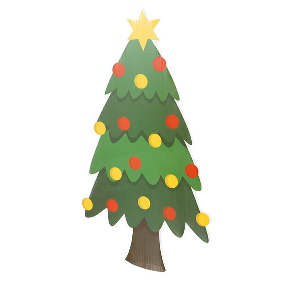 EXHUMKY Christmas Tree Yard Stake Green Plastic Garden Decoration Outdoor Holiday Lawn Ornament