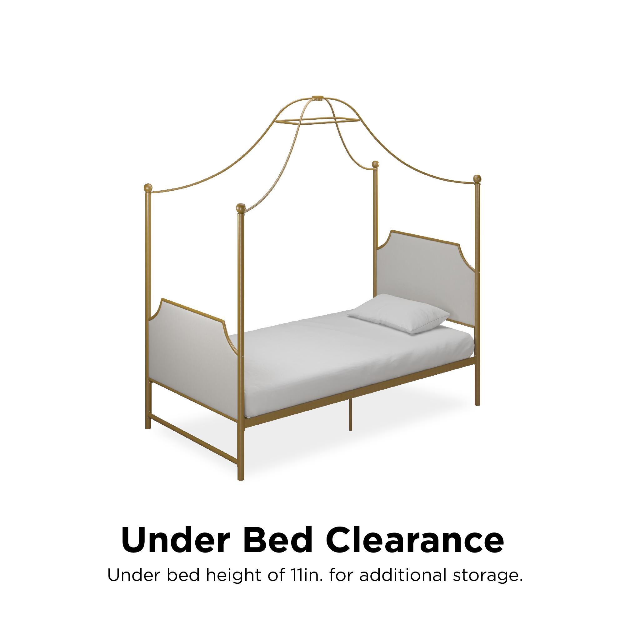 Little Seeds Monarch Hill Clementine Canopy Bed, Twin Size Frame, Gold - image 3 of 14