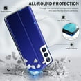 thumbnail image 5 of Phone Case for Samsung Galaxy S22 5G Case, Smart Clear View Window Luxury Slim Mirror for Galaxy S22 Case with Kickstand, Leather Hard PC Flip Shockproof Protective Cover Samsung S22 Case, Blue, 5 of 7