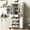 White, variant on 71" Tall Kitchen Pantry Cabinet with 3 Pull Out Cabinet Organizers, Farmhouse Embossed Texture Storage Cabinet with 6 Door Shelves, 2 Drawers, Freestanding Cupboard for Kitchen, Dining Room, Brown