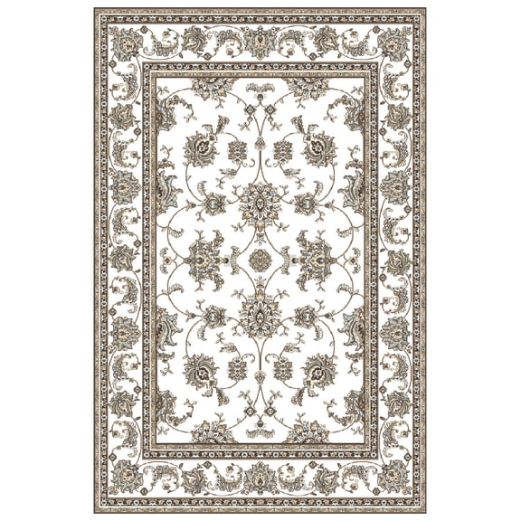 Radici Usa Pisa Area Rug 1780 Bone Bordered Vines 3' 3" x 4' 11" Rectangle