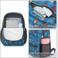 thumbnail image 4 of Police and Fire Hydrant Blue Pattern 17" Waterproof Oxford School Backpacks for Teens, S-Shape Padded Straps, for School, Travel, Hiking, Camping, 4 of 5