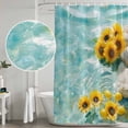thumbnail image 4 of Country Summer Shower Curtain Set with Hooks, Watercolor Lake Lemon Sunflower Waterproof Fabric Bathroom Curtains Decor Home Accessories,72 X 84 Inch Extra Long, 4 of 9