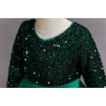 thumbnail image 3 of 6T- Girl Green Gown Dress with Rhinestone  and sleeveless for wedding, pageant, graduation, Birthday ages 6 years old., 3 of 3