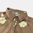 thumbnail image 3 of KDFJPTH Hawaiian Shirts For Men Summer Casual Fashion Floral Printed Short Sleeve Turn-Down Collar Button Fashion Tops Mens Shirts, 3 of 6