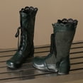 thumbnail image 6 of Bnwani Boots for Women New Winter Fashion Toe Flat Mid-Calf Versatile Casual Boot Green Size 8.5, 6 of 9